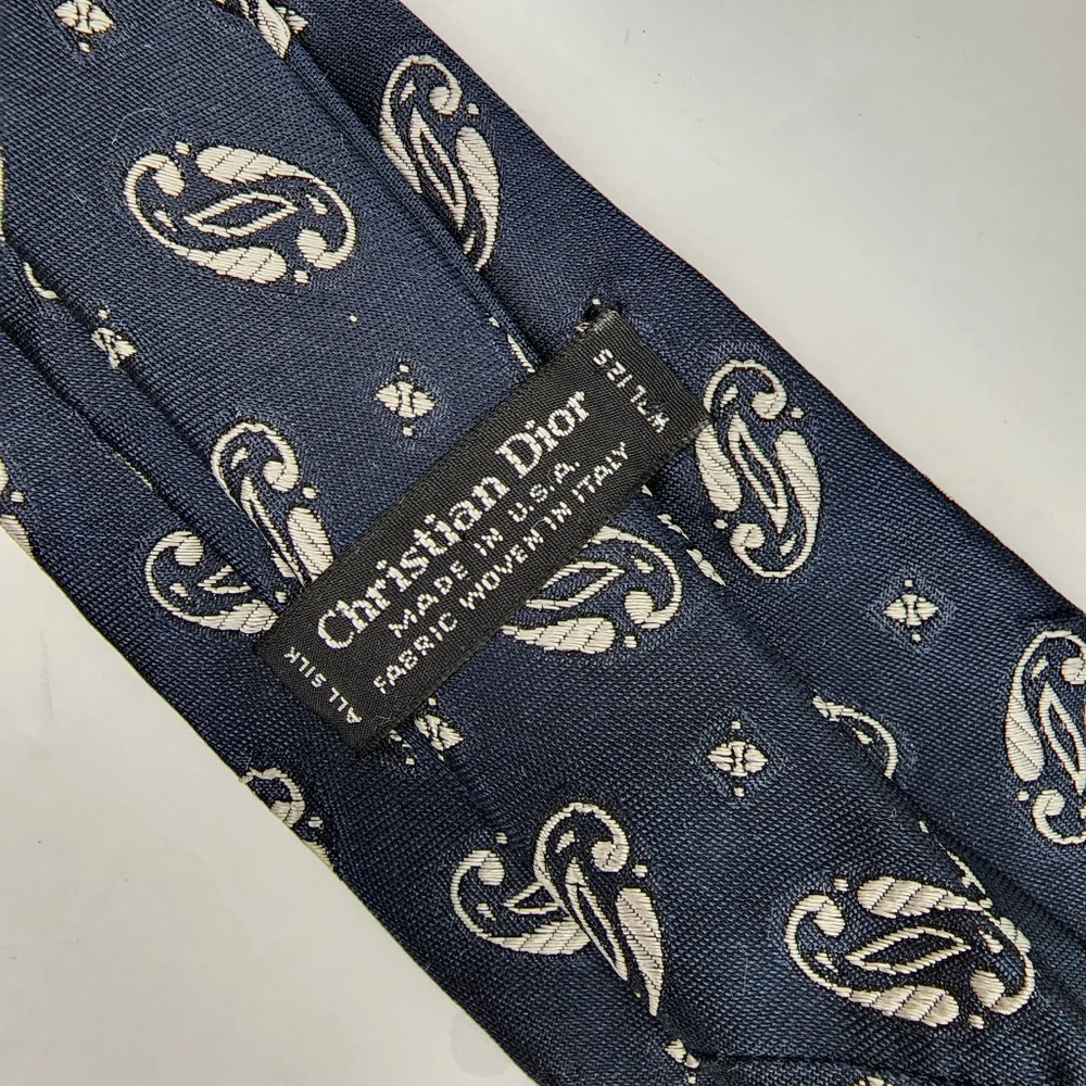 CHRISTIAN DIOR  Blue Silk Tie.